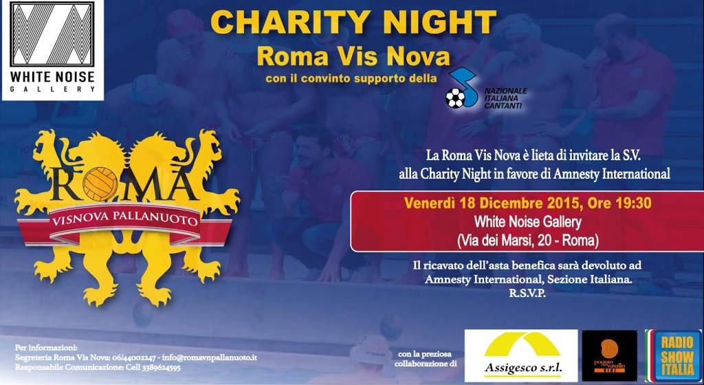Invito Charity Night Roma Vis Nova