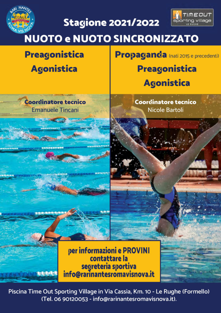 Locandina Time Out nuoto e sincro 2021-2022